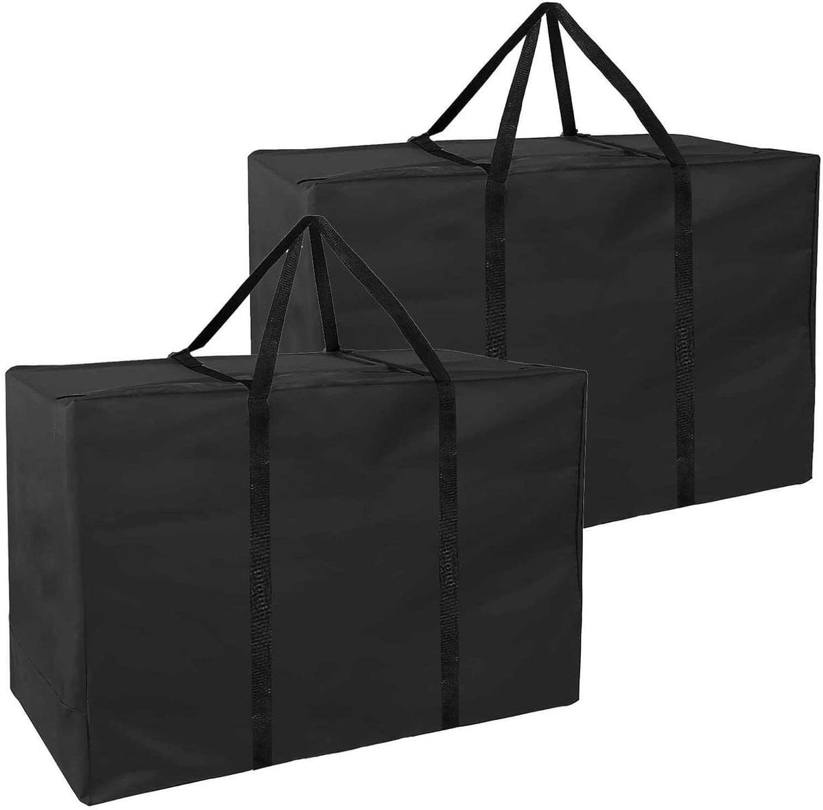 Zwarte opvouwbare opbergtas en draagbare matrashoes met versterkte handgrepen - B/D/H: 137 x 63,5 x 33 cm
