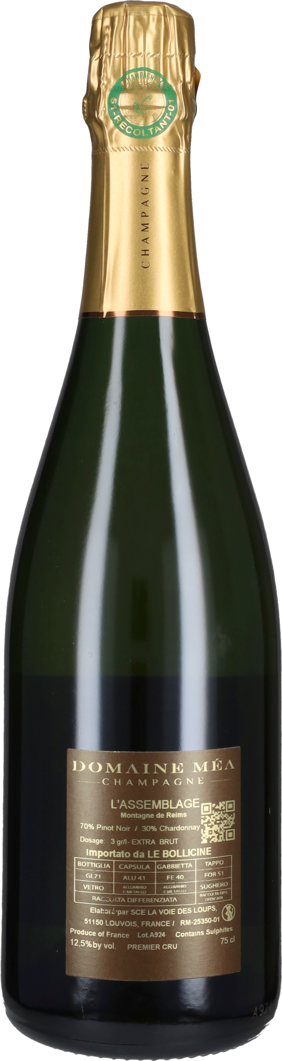 Champagne Extra Brut 1er Cru Assemblage Guy Méa