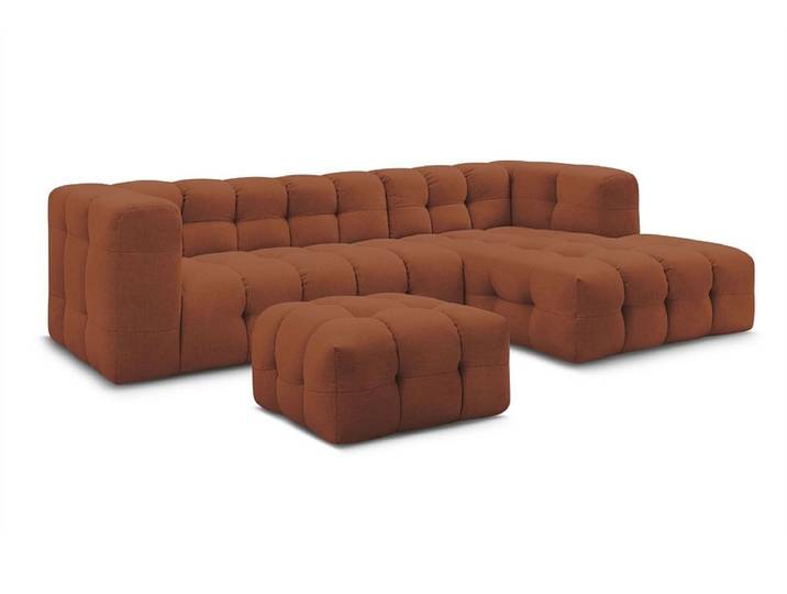 Ecksofa mit Hocker BOBOCHIC CLOUD Stoff orange