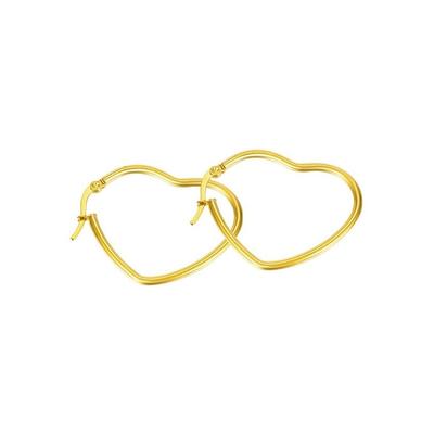 Paar Creolen FIRETTI "Schmuck Geschenk Herz", gold (gelbgoldfarben), Ohrringe, Damen, 32mm, Edelstahl