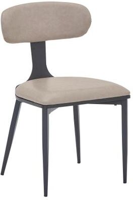 LeisureMod Dilenny Modern PU Leather Armless Dining Chair - Ergonomic Curved Back Accent Desk Side Chair with Steel Legs - N/A