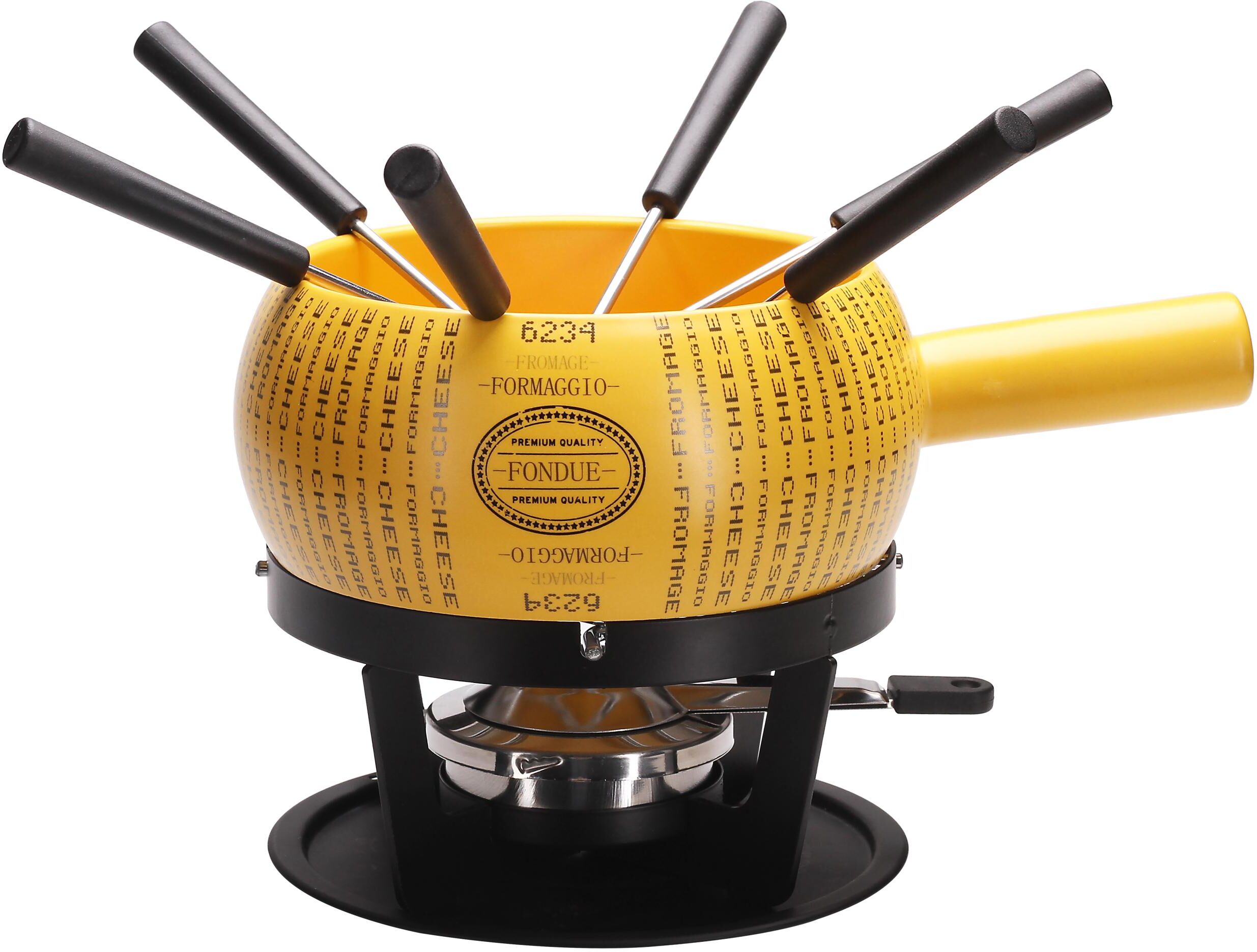 NOUVEL Fondue "Nouvel Nouvel Käsefondue-Set Parmino", gelb (gelb, schwarz), Ø:22cm, Fondues, Fondue gelb, schwarz Einheitsgröße