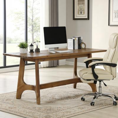 YUZHOU "62.99"" Solid Wood Executive Desk, Farmhouse Home Office Desk"
