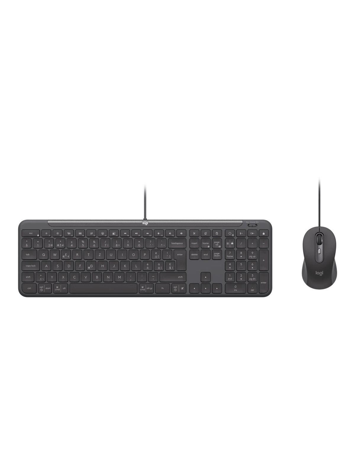 Logitech Signature Slim Wired Combo MK620 for Business - Tastatur & Maus Set - Schweiz - Grau