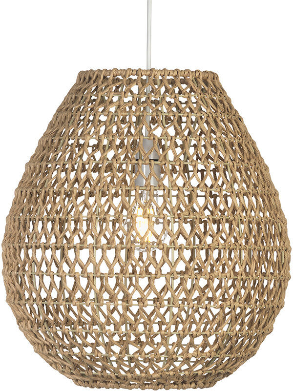 Bay Isle Home Bell Bamboo Pendant Shade ( Screw On ) in Brown Brown Large