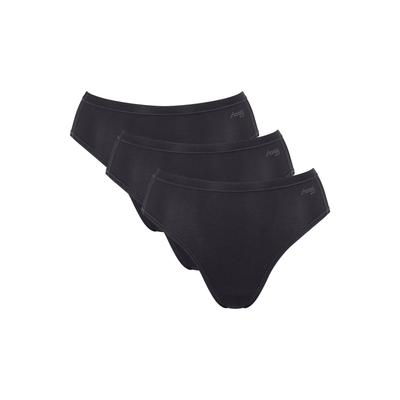 Slip SLOGGI "Slip GO Daily Cotton Tai 3P 3er Pack", Damen, Gr. XS, schwarz, Obermaterial: 95% Baumwolle CO. 5% Elasthan EL., Unterhosen Slip