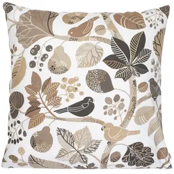 KISSENHÜLLE Zauberwald elfenbein-taupe Baumwolle 60/60 cm