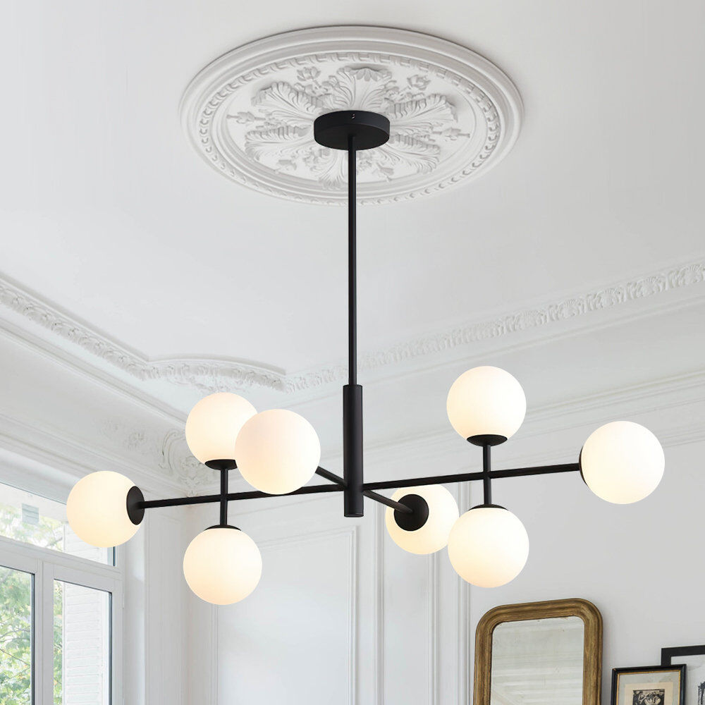 Brayden Studio 8 - Light Chandelier Matte Black 40cm H X 110cm W X 69cm D