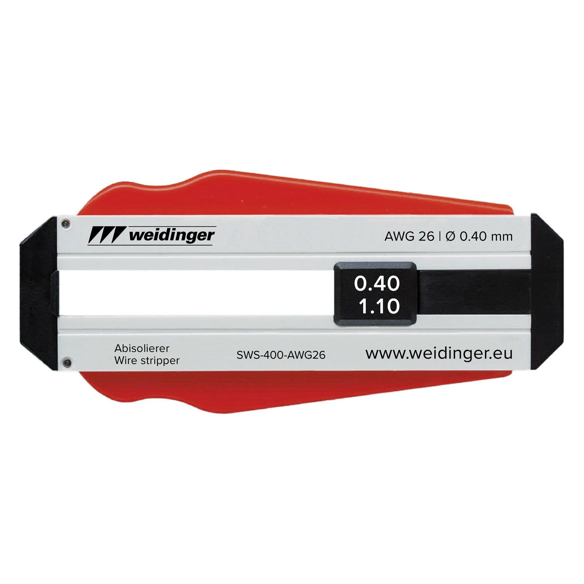 Weidinger Abisolierer für AWG 26, für PVC- und PTFE-Drähte, Ø 0,4 mm (SWS-400-AWG26)