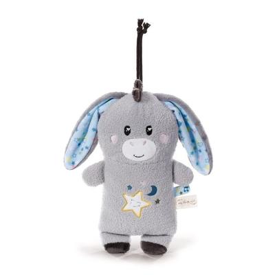 NICI Baby-Einschlafhilfe Littledoo Esel mit Licht Sound und Smart Cry Sensor grau 25cm Geschenkbox