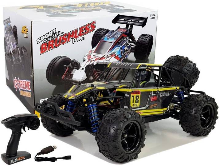Wisam RC-Auto Ferngesteuerter Off-Road Buggy 1:18 Gelb ENOZE 9303E 45 km/h