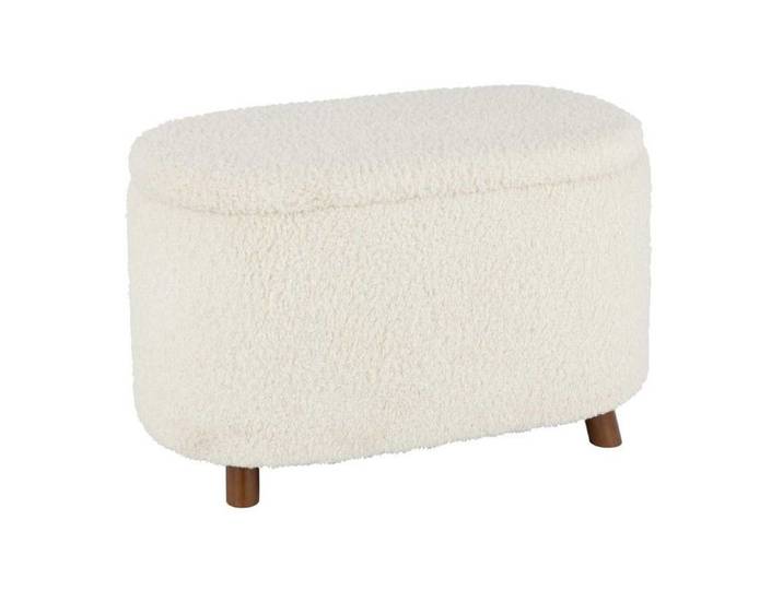 Pouf & Coffre de Rangement  Teddy  80cm Blanc