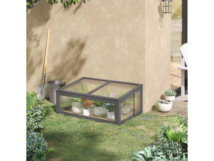 Outsunny Mini Serre Jardin 100x65x40cm Plaques PC Lumineuses