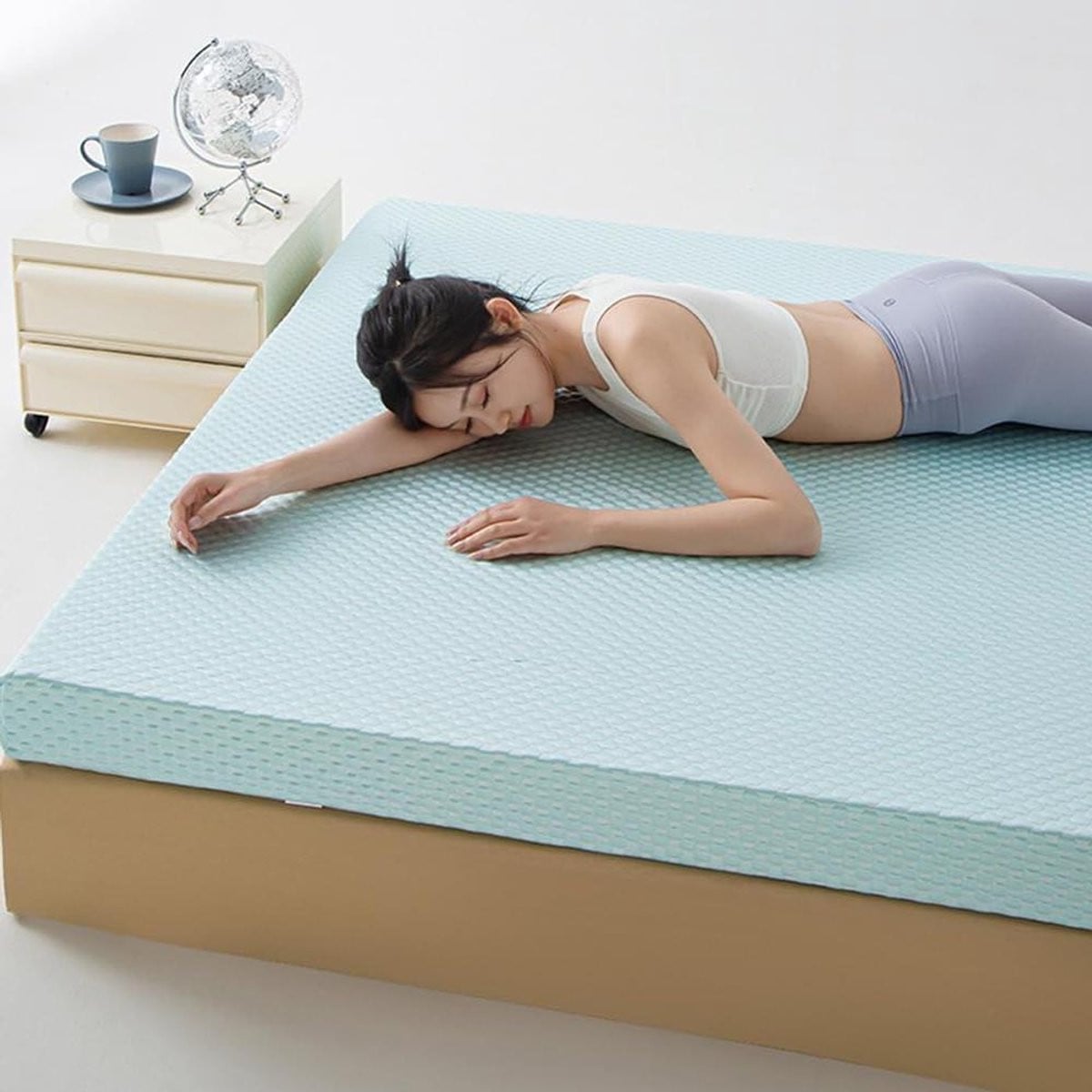 Japanse Futon Matras Topper Tatami Mat met Traagschuim Vulling - 140 x 200 cm