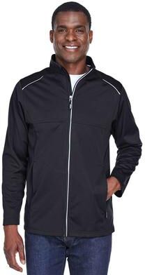 CORE365 CE708T Men's Tall Techno Lite Three-Layer Knit Tech-Shell Jacket in Black size 3XLT   Polyester
