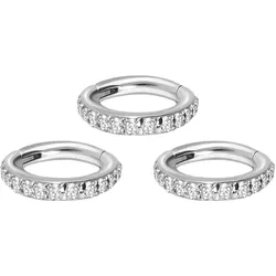 SET Chirurgenstahl Segmentring Clicker EINGEFASSTE KRISTALLE ++Neues Design++