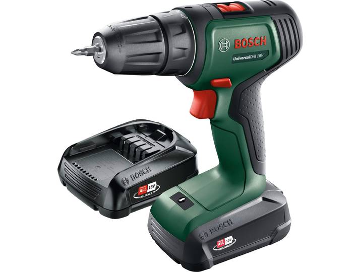 Akku-Bohrschrauber UniversalDrill 18V, 2x Akku PBA 18V 1.5Ah