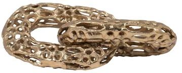 Sagebrook Home 12-Inch Gold 2-Linked Metal Chains - Aluminum Decorative Object for Modern Home Accent and Elegance