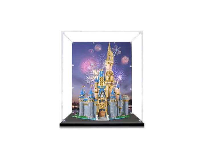 Vitrine für Lego Disney Castle 43222, staubdicht, UV-geschützt, passgenaue Vitrine, Geschenke für Lego-Liebhaber, Aufbewahrung (Thema B-82 x 62 x 37 cm)