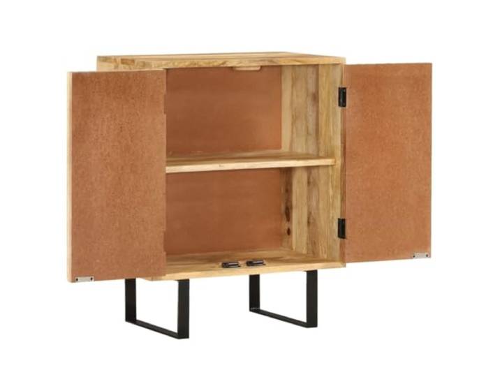 KTHLBRH Sideboard 2 Türen 55 x 35 x 70 cm Massivholz Mangoholz 2 Fächer, Ausstellungsfläche, Eisen, Montage erforderlich, stabil