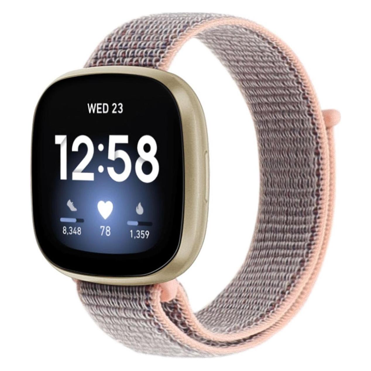 Cover-Discount Fitbit Versa / Sense - Nylon Armband Klettverschluss rosa (Nylon) (EEDA001001501A)