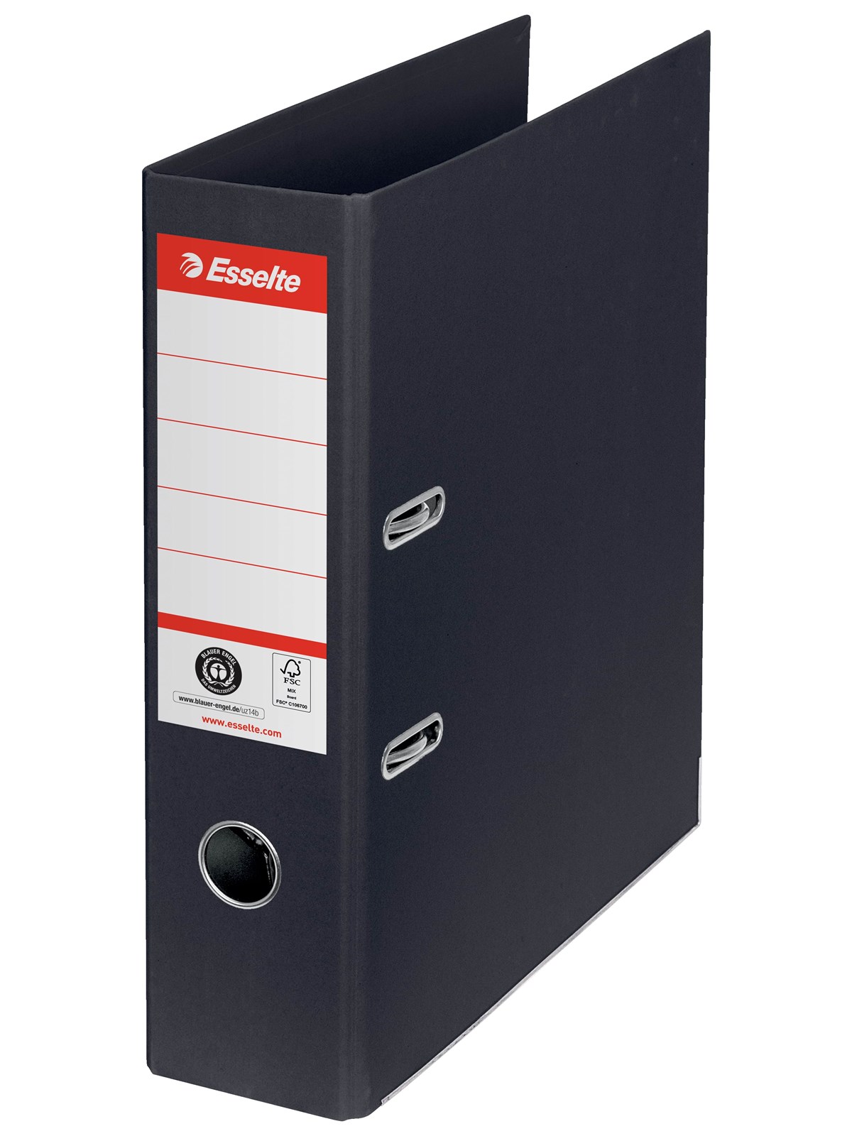 Esselte No. 1 Ordner, 100% Recycling-Karton, Schwarz
