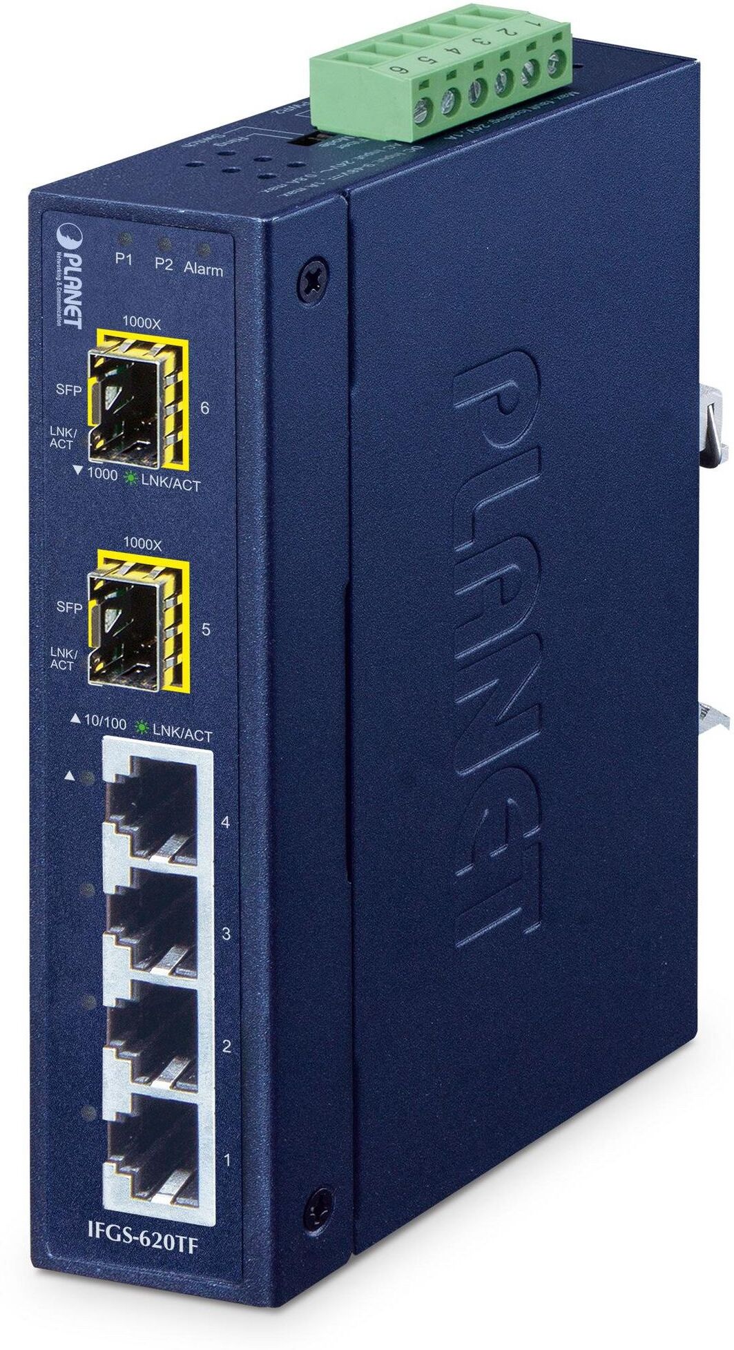 PLANET Industrial 4-Port 1000BASE-X SFP Ring Ethernet Switch (-40 to 75°C)