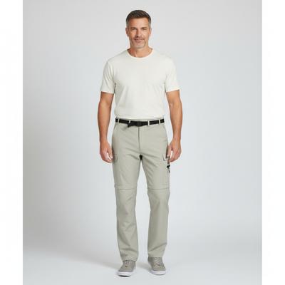 Outdoorhose DEPROC ACTIVE "ALGONQUIN Zip-Off MEN", Herren, Gr. L, Normalgrößen, beige (sand), Web, 95% Nylon, 5% Elasthan, regular fit knöchellang, Hosen Outdoorhose, auch in Großen Größen erhältlich