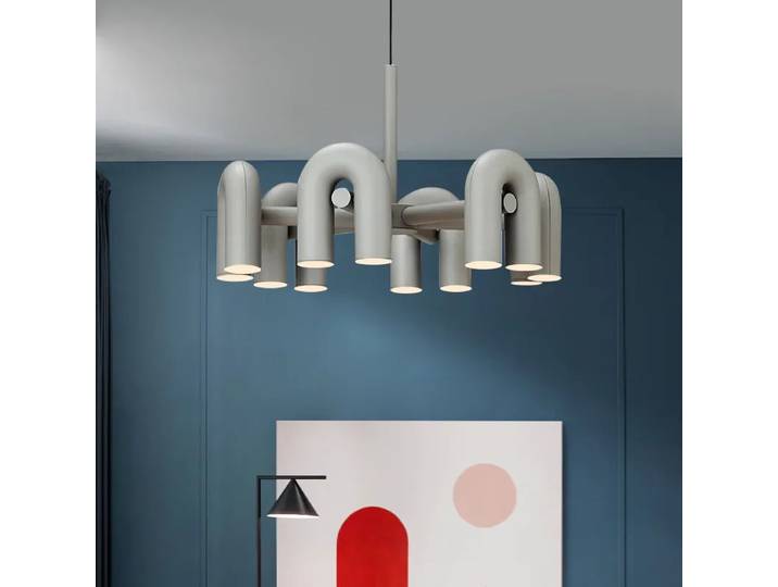 Nordique moderne minimaliste en forme de U lustres en fer échantillon salle suspension lampe LED design éclairage décor