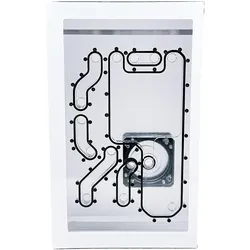 Stealkey Customs Lian Li O11D Mini Front MK2 D5 Distroplate - Acrylic - White, Wasserkühlung Ausgleichsbehälter