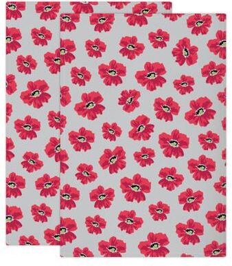 Designer Print Towel Set/2 by Mu Kitchen in Red Floral