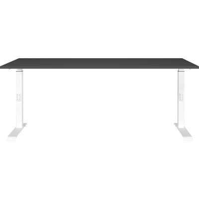 Schreibtisch GERMANIA "Downey", grau (graphit, weiß, weiß, graphit), B:180cm H:91cm T:80cm, Tische, Schreibtisch, höhenverstellbar von 68-91 cm, verfügbar in verschiedenen Breiten