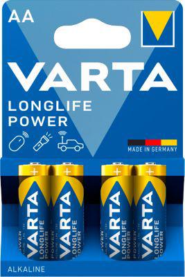 VARTA Batterien Longlife Power, Spannung 1,5 V, besonders langlebig, Mignon AA, 4 Stück