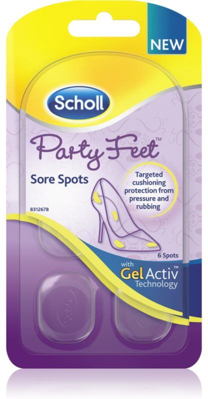 Scholl GelActiv Party Feet cushions for sensitive spots on feet 6 pc