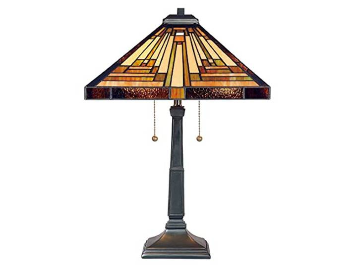 Elstead Stephen - 2 Licht Tiffany Tafellamp Vintage Brons, E27