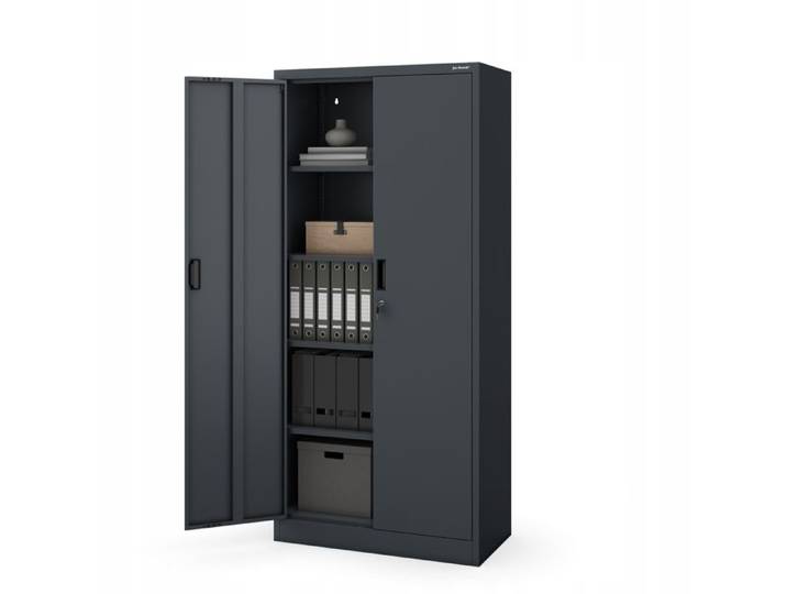 Armoire Métallique JAN Compacte Anthracite 175x80x40 cm 4 Étagères
