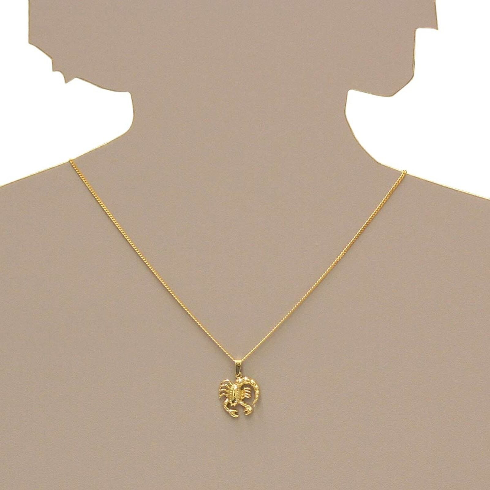 Kettenanhänger OSTSEE-SCHMUCK "Ostsee-Schmuck Anhänger Tierkreiszeichen Skorpion", gelb (weiß, neutral), Schmuckanhänger, Damen, 25 x 19mm, Gelbgold 333, 2,2 g, Kettenanhänger