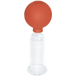 Massage-Schröpfglas mit Olive und Ball, 9 x 3 cm Ø, mundgeblasen