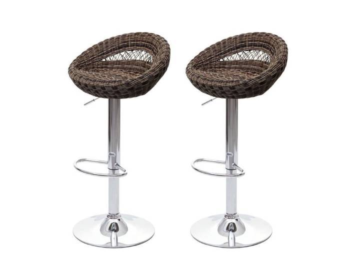 MCW 2x tabouret de bar MCW-G26 chaise de comptoir polyrotin chrome