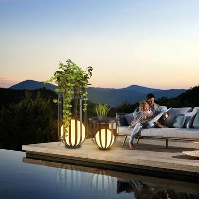 Uplifted Goods Elegant Outdoor Patio Light For Garden Tea Tables Courtyard Decor mains D30x30cm carbonized Steel