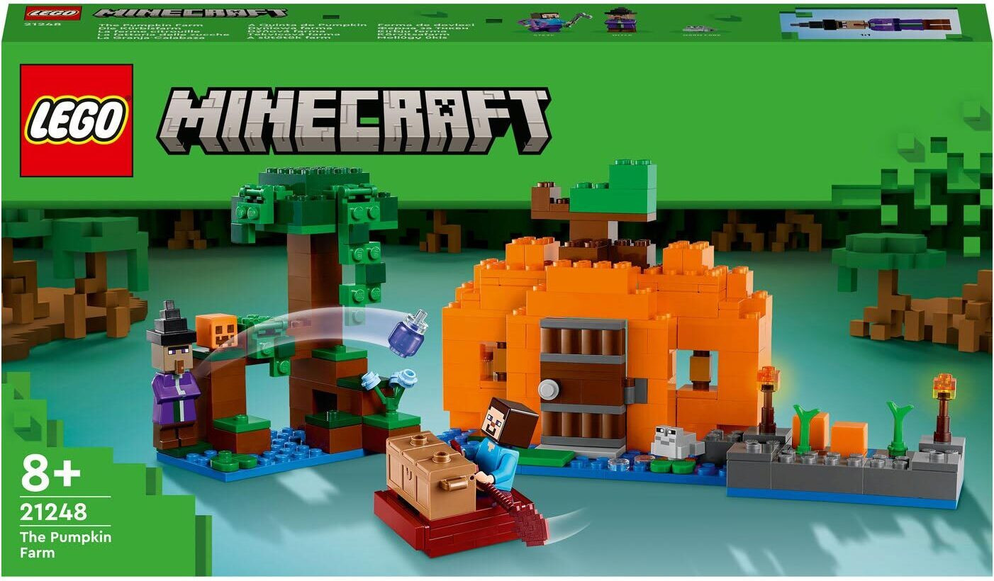 LEGO 21248 Minecraft Pompoenenboerderij bouwset met Steve, heks, kikker en boot