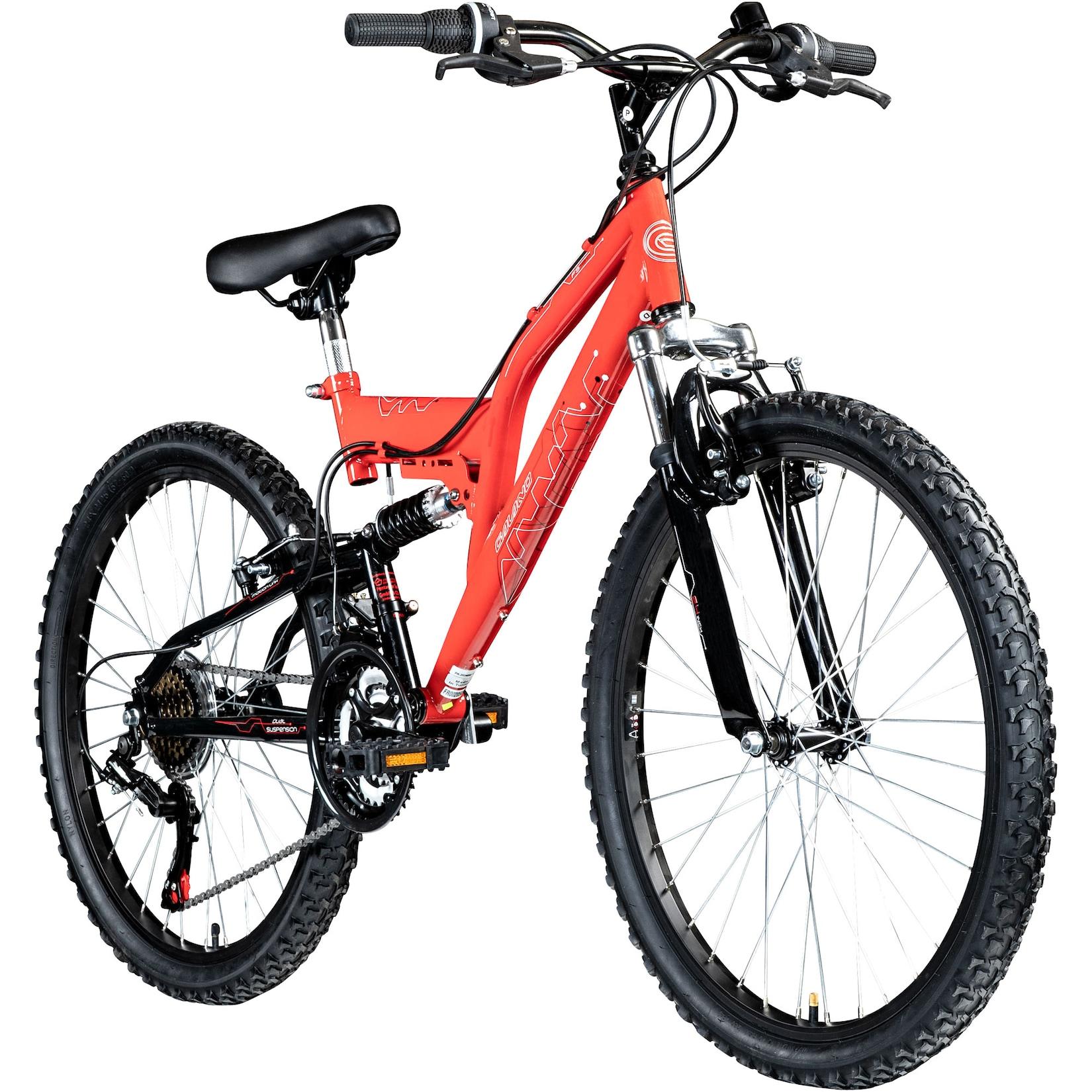 Galano FS180 Jugendfahrrad 24 Zoll Mountainbike 130 - 145 cm 18 Gänge Mädchen Jungen Fahrrad ab 8 Jahre MTB Fully Jugendrad V-Brakes