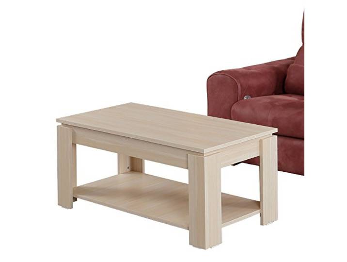 Hanah Home Moderner Couchtisch, helle Eiche, 104 x 56 x 47 cm 100% melaminbeschichtete Spanplatte, 18 mm stark Skandinavisches Design für stilvolles Wohnen