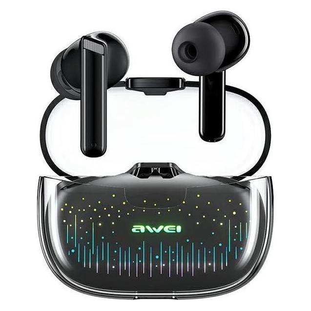 Awei słuchawki Bluetooth 5.3 T52 Pro2 TWS + stacja dokująca czarny/black (8 h, Kabellos) (T52 Pro)