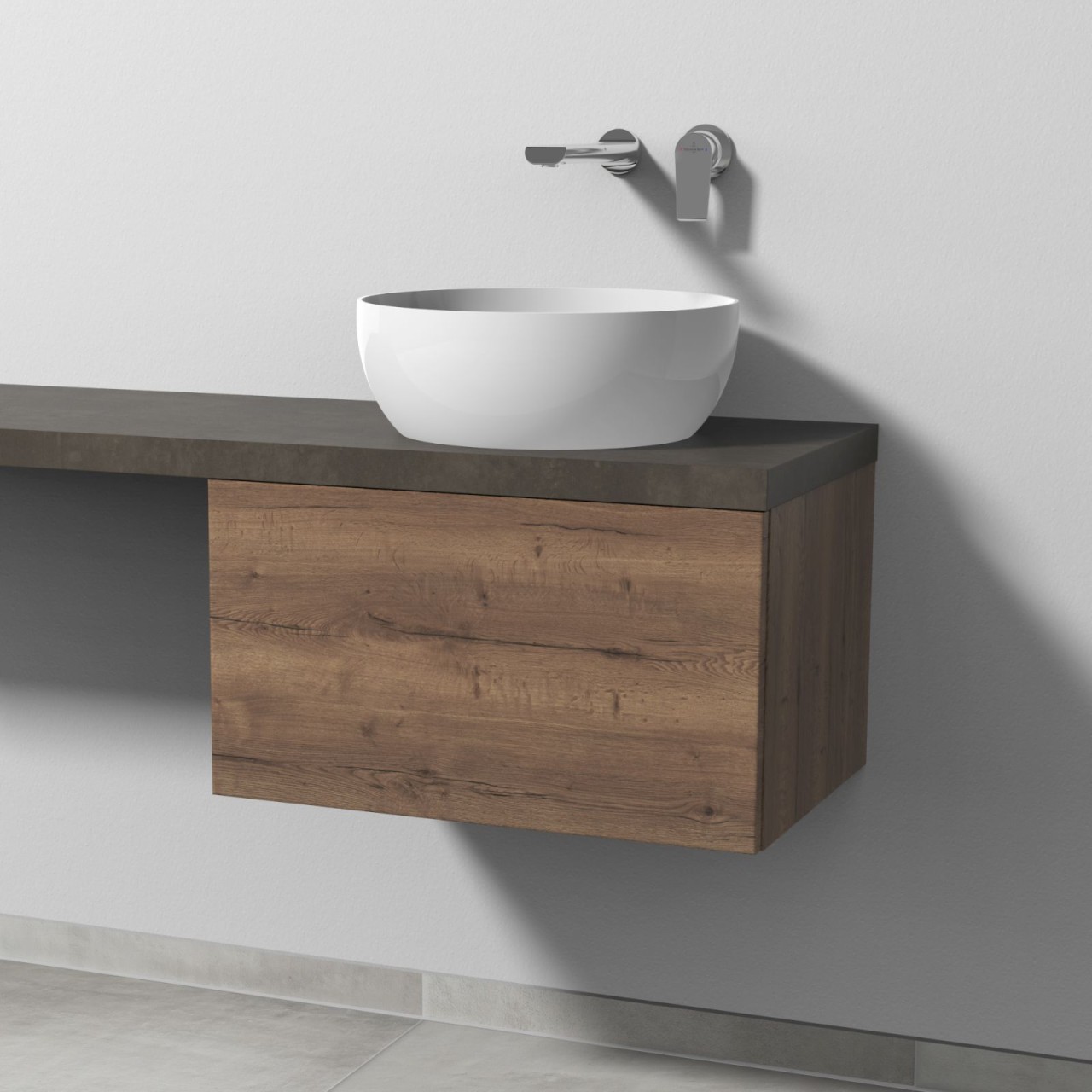 Sanipa 2morrow Waschtischunterbau mit 1 Auszug, Breite 60 cm, Eiche-Tabak, P234150 P234150
