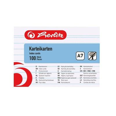 Herlitz Karteikarte A7 liniert weiß 100er Packung