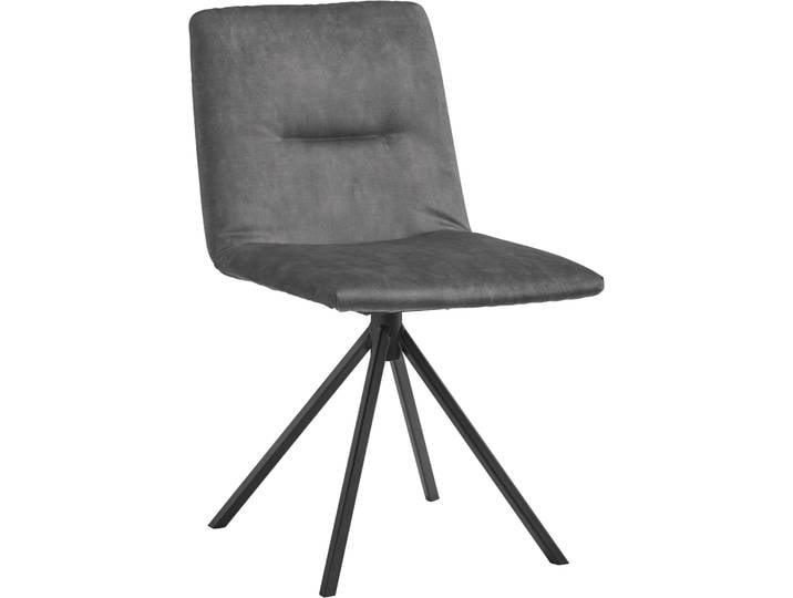 Polsterstuhl, Velours, Grau (Dolphin), Sitzhöhe 50 cm, Nicht drehbar, Musterring