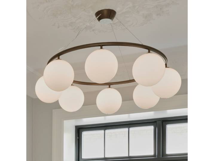 Miira 8 Circular Kronleuchter, bronze/weiß, Ø 100cm - Nuura - Esszimmer - Skandinavisch - Metall - Mit Schirm