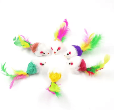Inspire Picks Soft Fleece Mouse & Feather Interactive Cat Toy Set random Color 5pcs