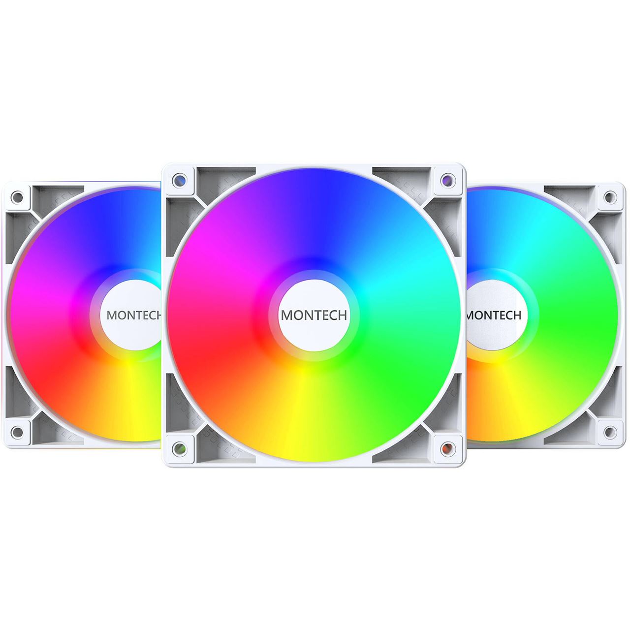 Montech GF120 PWM ARGB Lüfter, 3er Pack - 120mm, weiß